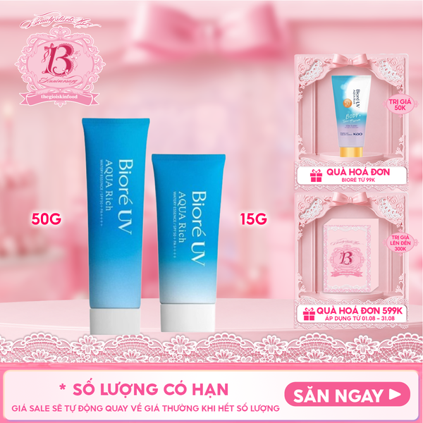  Kem Chống Nắng Bioré Dưỡng Ẩm UV Aqua Rich Watery Essence SPF50+/PA++++ 