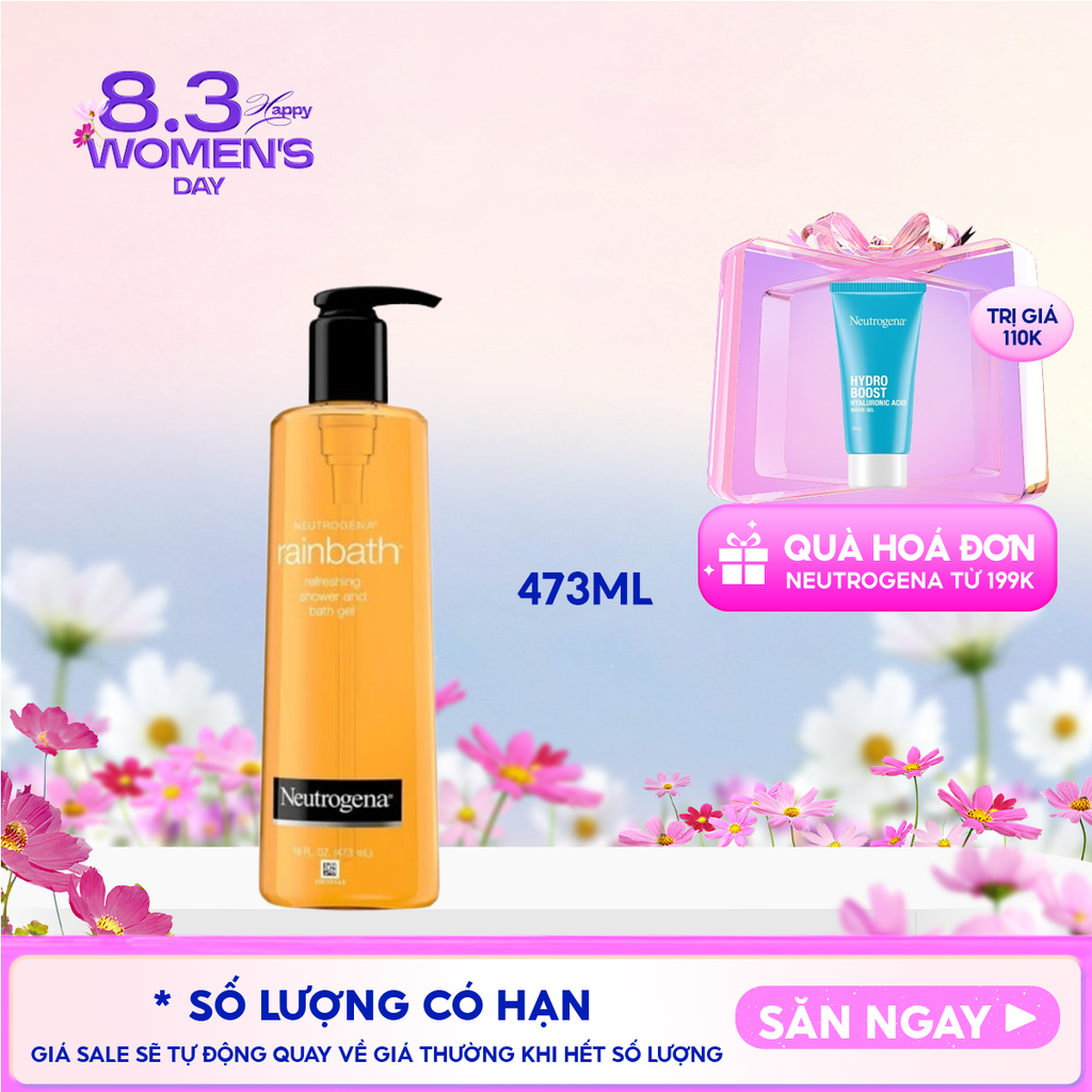 Sữa Tắm Neutrogena Dưỡng Ẩm Tươi Mới Dạng Gel Rainbath Refreshing Shower And Bath Gel 473ml