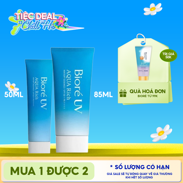 Kem Chống Nắng Bioré Dưỡng Ẩm UV Aqua Rich Watery Essence SPF50+/PA++++ 