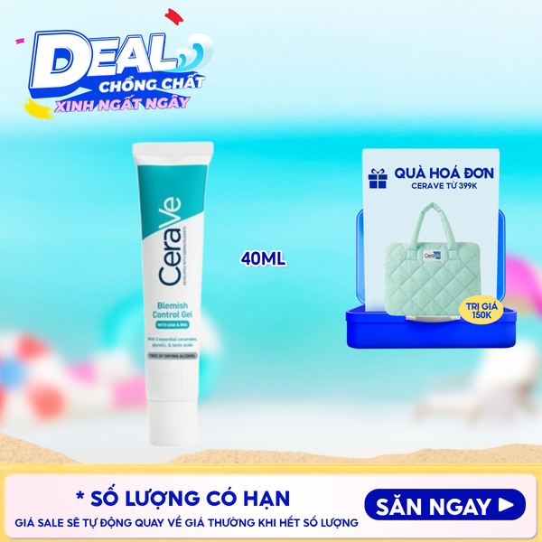  Gel Dưỡng Cerave Hỗ Trợ Giảm Mụn, Mờ Thâm Blemish Control Gel 40ml 