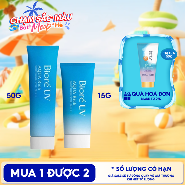  Kem Chống Nắng Bioré Dưỡng Ẩm UV Aqua Rich Watery Essence SPF50+/PA++++ 