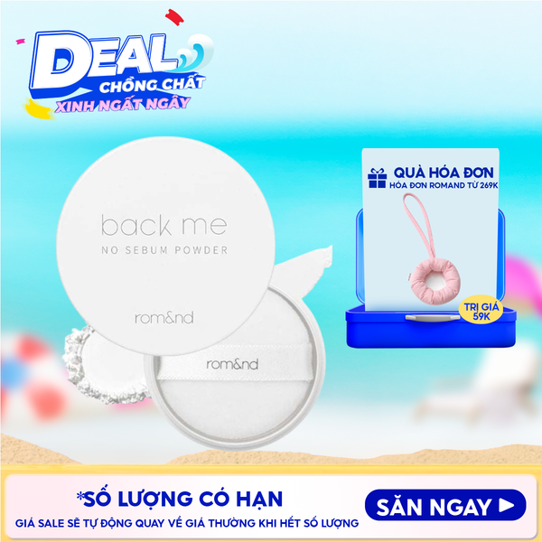  Phấn Phủ Romand Dạng Bột Che Phủ Tốt Giúp Da Mịn Màng Back Me No Sebum Powder 5g 