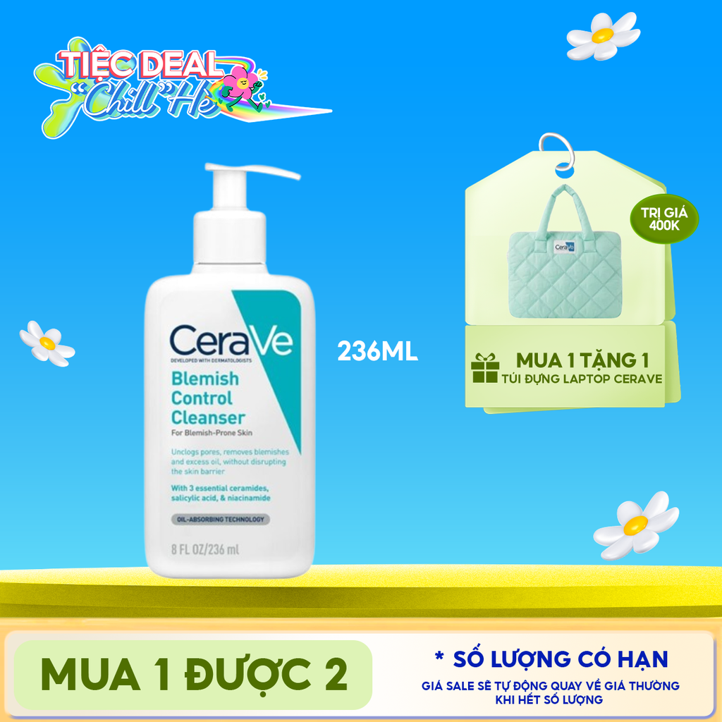 Sữa Rửa Mặt Cerave Hỗ Trợ Giảm Mụn Blemish Control Cleanser