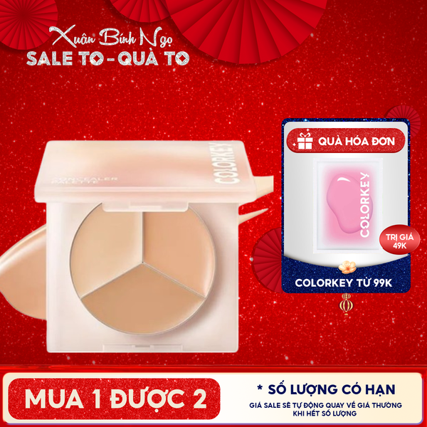  Bảng Che Khuyết Điểm Colorkey Ba Màu Targeting Three-colour Concealer Palette 3.9g 