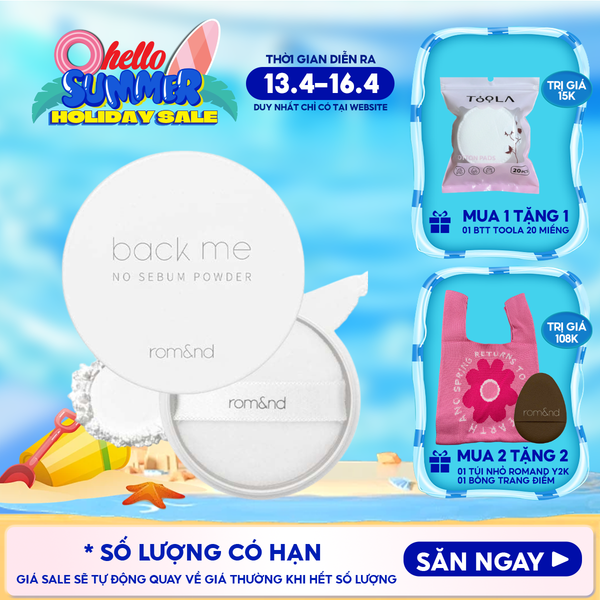  Phấn Phủ Romand Dạng Bột Che Phủ Tốt Giúp Da Mịn Màng Back Me No Sebum Powder 5g 
