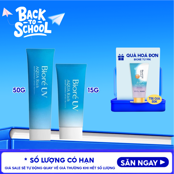  Kem Chống Nắng Bioré Dưỡng Ẩm UV Aqua Rich Watery Essence SPF50+/PA++++ 