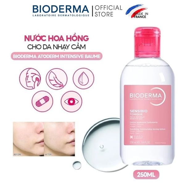  Nước Hoa Hồng Bioderma Cho Da Nhạy Cảm Sensibio Tonique 250ml 