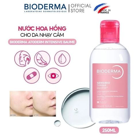 Nước Hoa Hồng Bioderma Cho Da Nhạy Cảm Sensibio Tonique 250ml