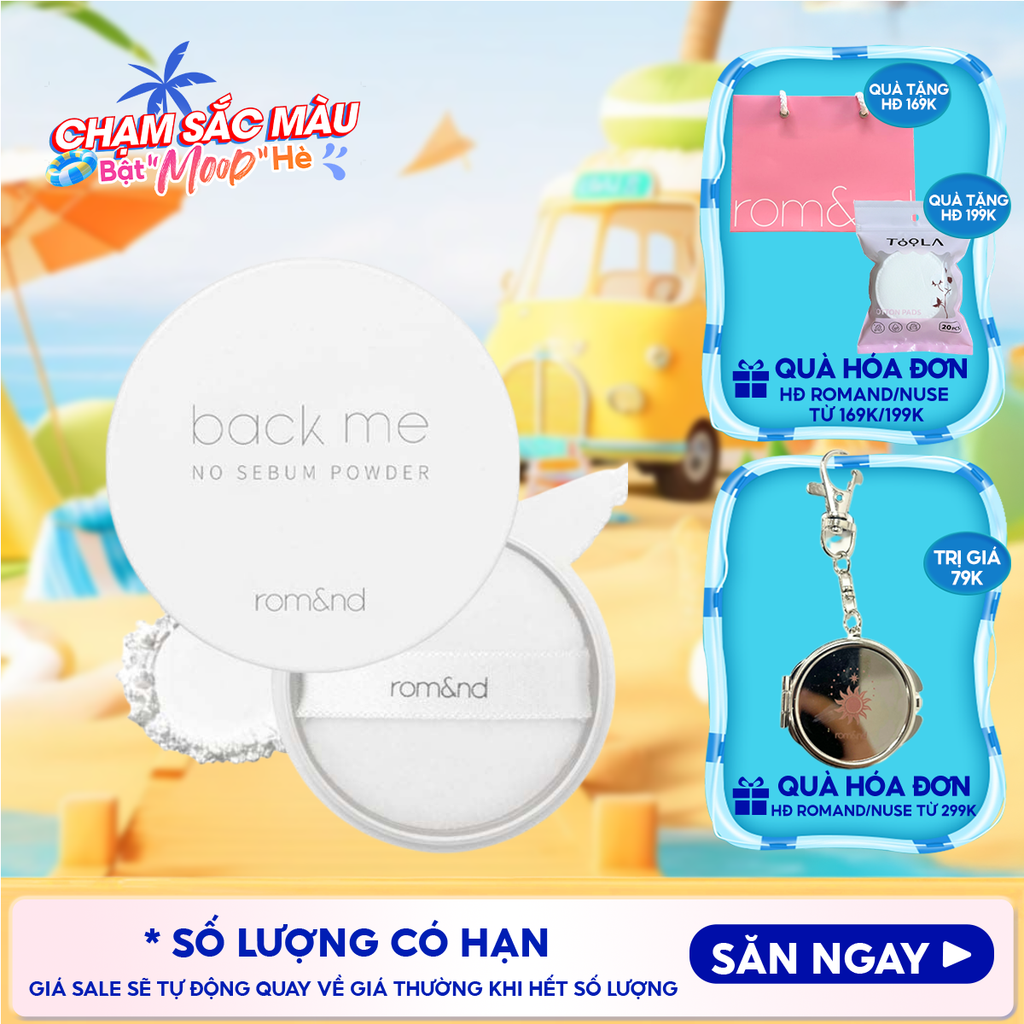 Phấn Phủ Romand Dạng Bột Che Phủ Tốt Giúp Da Mịn Màng Back Me No Sebum Powder 5g