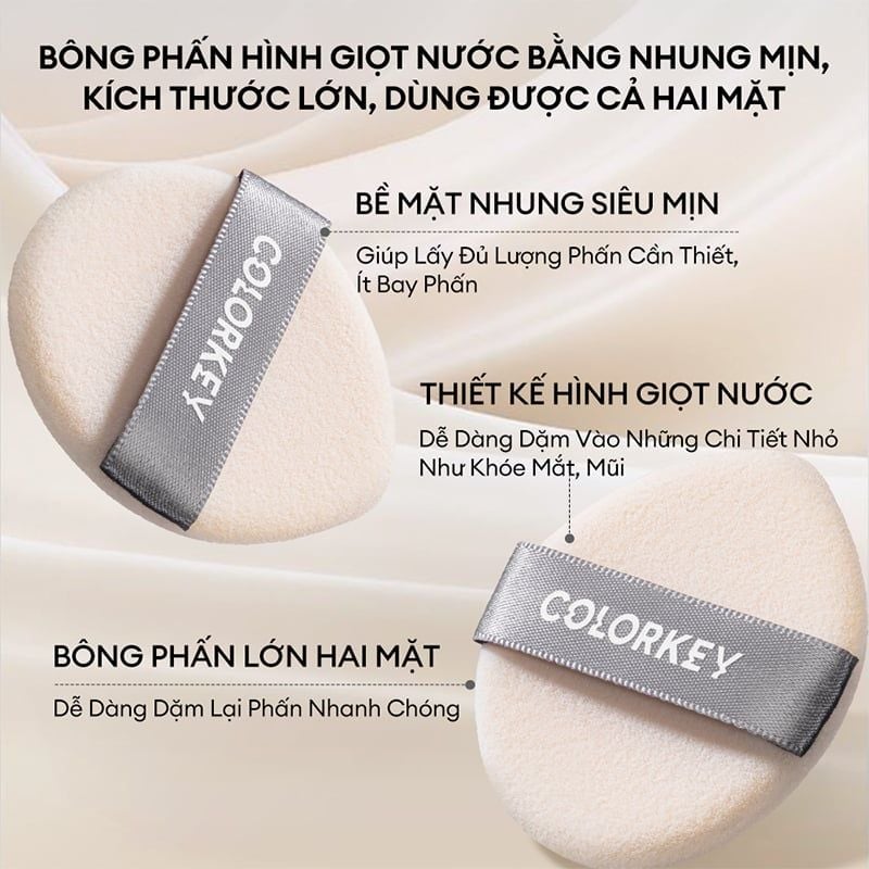 Phấn Phủ Dạng Nén Colorkey Lâu Trôi, Kiềm Dầu Long Lasting Oil-Control Airy Powder 12g