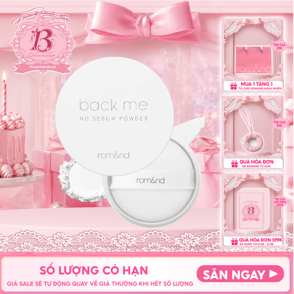  Phấn Phủ Romand Dạng Bột Che Phủ Tốt Giúp Da Mịn Màng Back Me No Sebum Powder 5g 