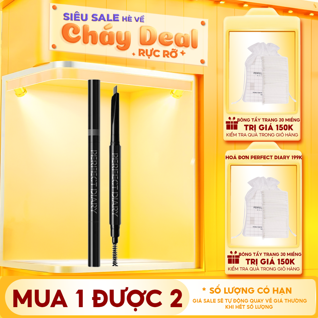 Chì Kẻ Mày Hai Đầu, Chống Thấm Nước Perfect Diary Dual- Ended Hexagonal Chiseled Eyebrow Pencil 0.28g