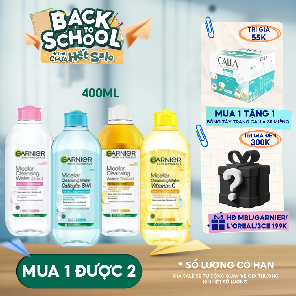 Nước Tẩy Trang Garnier Làm Sạch Sâu Micellar Cleansing Water