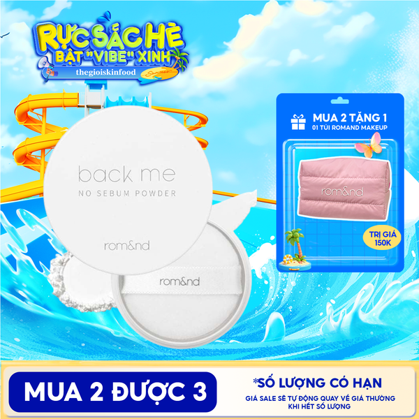  Phấn Phủ Romand Dạng Bột Che Phủ Tốt Giúp Da Mịn Màng Back Me No Sebum Powder 5g 