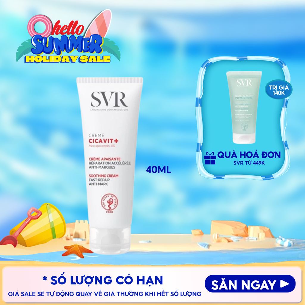 Kem Dưỡng SVR Làm Dịu Da Dành Cho Da Nứt Nẻ, Mẫn Đỏ Cicavit+ Cream 40ml