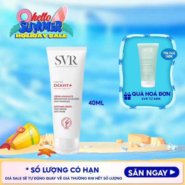  Kem Dưỡng SVR Làm Dịu Da Dành Cho Da Nứt Nẻ, Mẫn Đỏ Cicavit+ Cream 40ml 