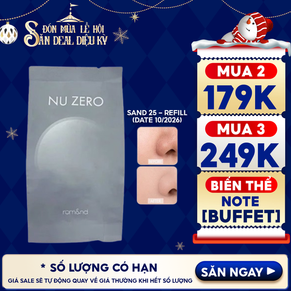  Phấn Nước Romand Che Phủ Cao, Mỏng Nhẹ Tự Nhiên NU Zero Cushion SPF24/PA++ 15g 