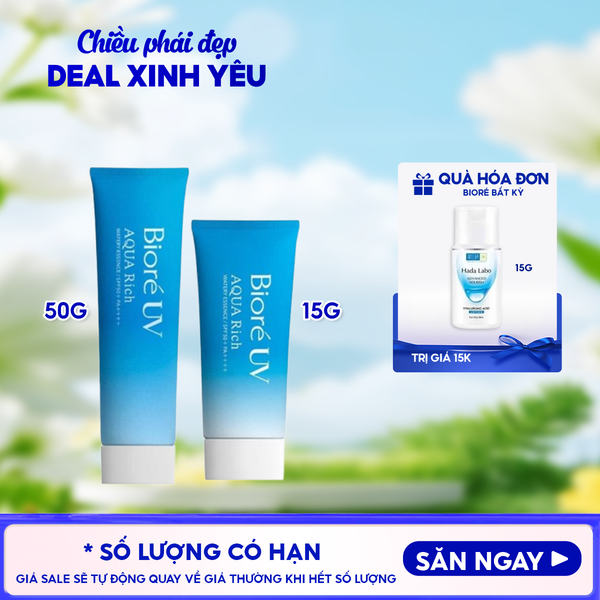  Kem Chống Nắng Bioré Dưỡng Ẩm UV Aqua Rich Watery Essence SPF50+/PA++++ 