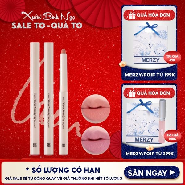  Chì Kẻ Viền Môi Merzy Mịn Lì, Đa Năng Mood Over Smudging Lip Pencil 0.9g 