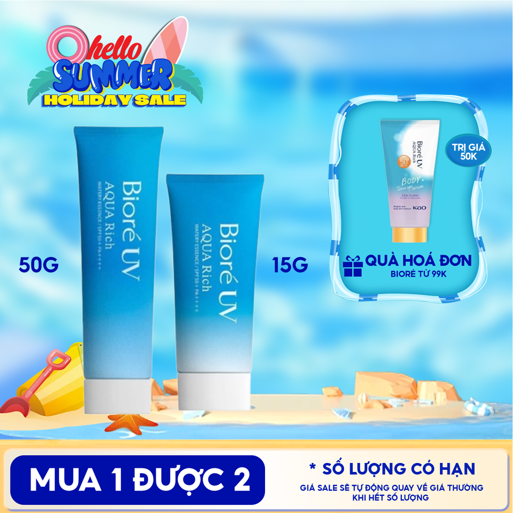 Kem Chống Nắng Bioré Dưỡng Ẩm UV Aqua Rich Watery Essence SPF50+/PA++++