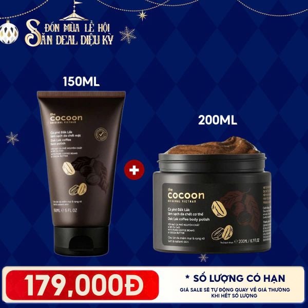  Kem Tẩy Da Chết Cocoon Chiết Xuất Cà Phê Đắk Lắk Dak Lak Coffee Face Polish 150ml 