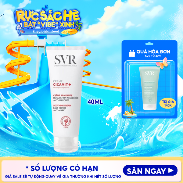  Kem Dưỡng SVR Làm Dịu Da Dành Cho Da Nứt Nẻ, Mẫn Đỏ Cicavit+ Cream 40ml 