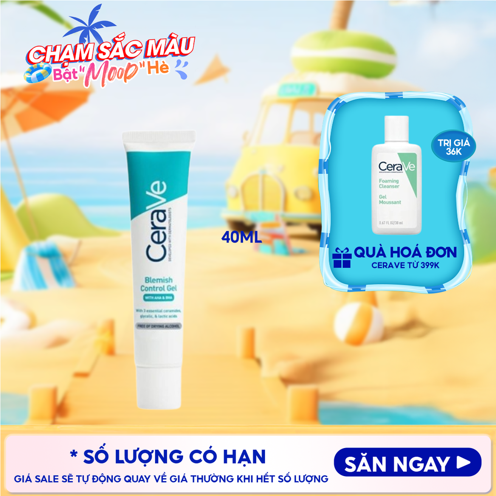 Gel Dưỡng Cerave Hỗ Trợ Giảm Mụn, Mờ Thâm Blemish Control Gel 40ml