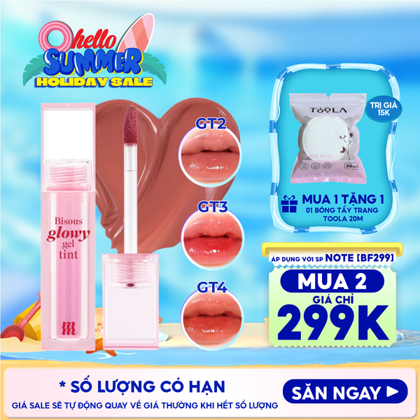  Son Bóng Pha Lê Merzy Căng Mọng, Bền Màu Bisous Glowy Gel Tint 