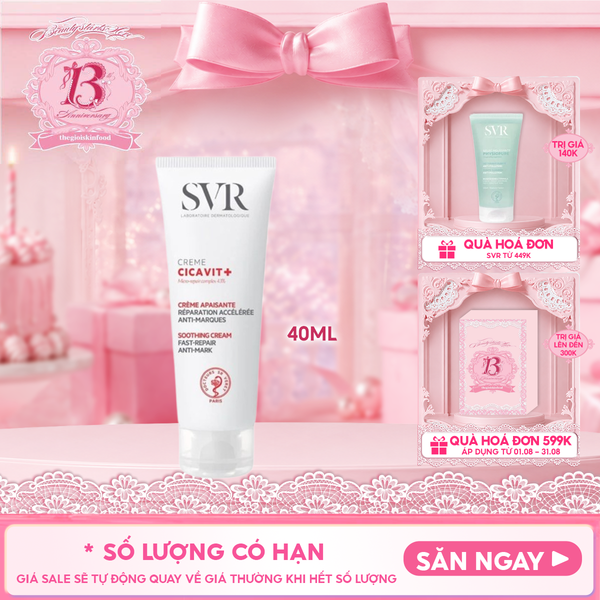  Kem Dưỡng SVR Làm Dịu Da Dành Cho Da Nứt Nẻ, Mẫn Đỏ Cicavit+ Cream 40ml 