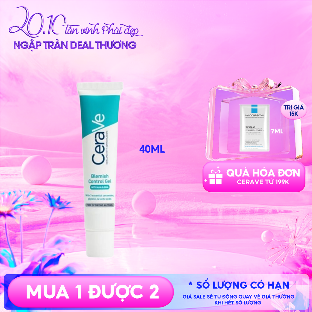 Gel Dưỡng Cerave Hỗ Trợ Giảm Mụn, Mờ Thâm Blemish Control Gel 40ml