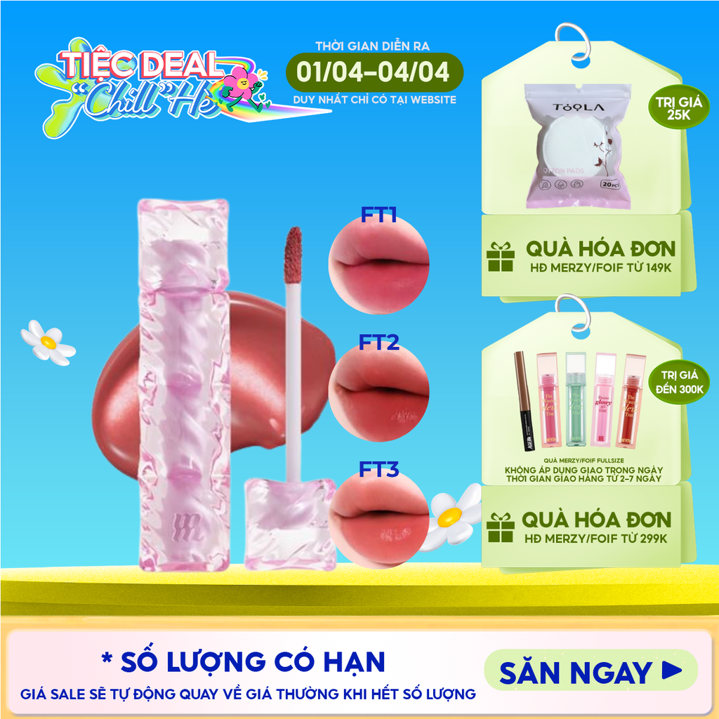 [NEW] Son Tint Merzy Mịn Lì , Bền Màu, Fit Môi Tự Nhiên Water Fit Blur Tint 3.7g