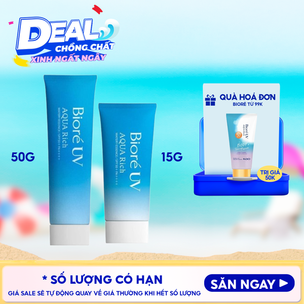  Kem Chống Nắng Bioré Dưỡng Ẩm UV Aqua Rich Watery Essence SPF50+/PA++++ 