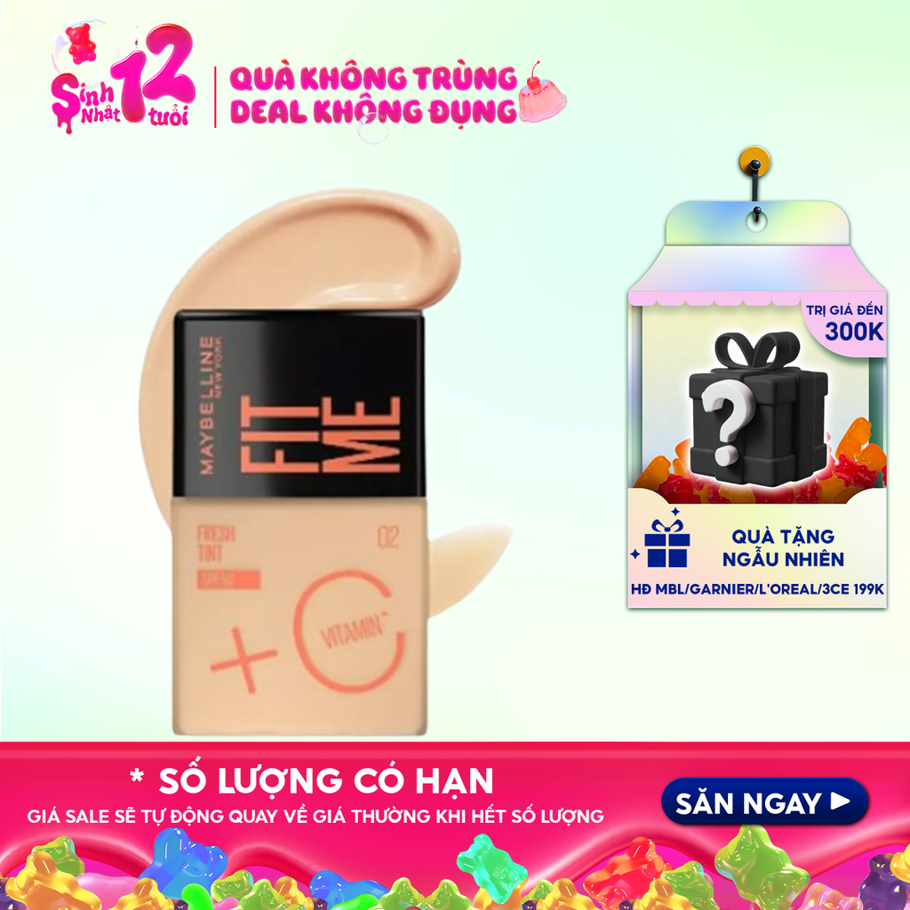 Kem Nền Tươi Mướt, Chống Nắng Bảo Vệ Da Maybelline New York Fit Me Fresh Tint SPF50/PA+++ 30ml