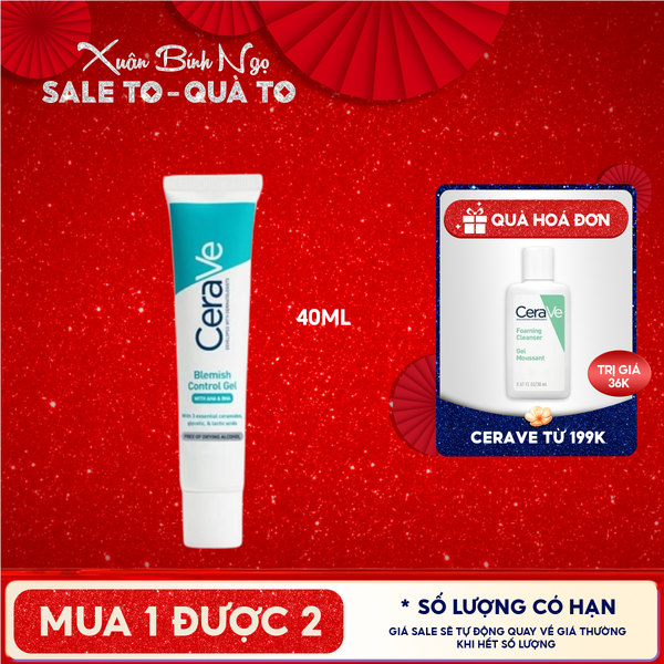  Gel Dưỡng Cerave Hỗ Trợ Giảm Mụn, Mờ Thâm Blemish Control Gel 40ml 