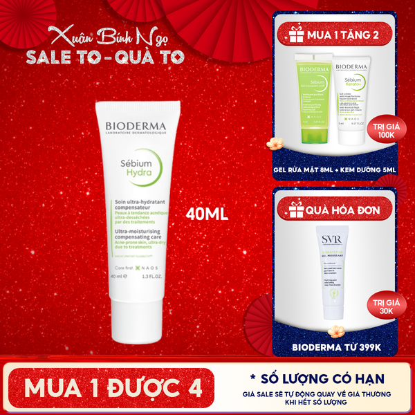  Kem Dưỡng Bioderma Cấp Nước, Làm Dịu Da Cho Da Mụn Sebium Hydra 40ml 