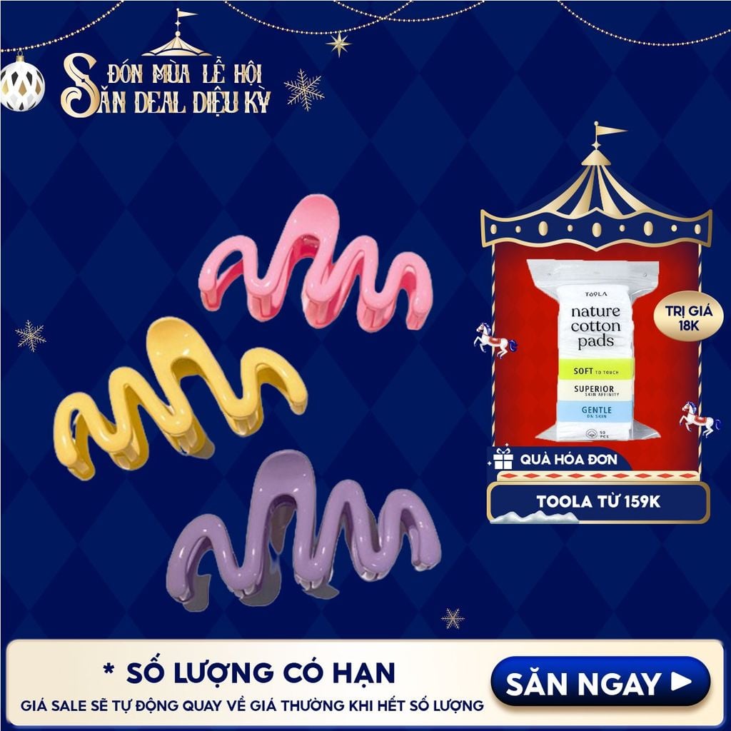 [NHẬP KHẨU] Kẹp Tóc Nhựa Hình Gợn Sóng, Mặt Trăng, Thanh Lịch Phong Cách Hàn Quốc TOOLA