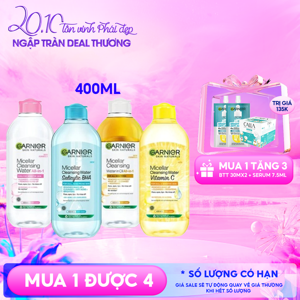 Nước Tẩy Trang Garnier Làm Sạch Sâu Micellar Cleansing Water