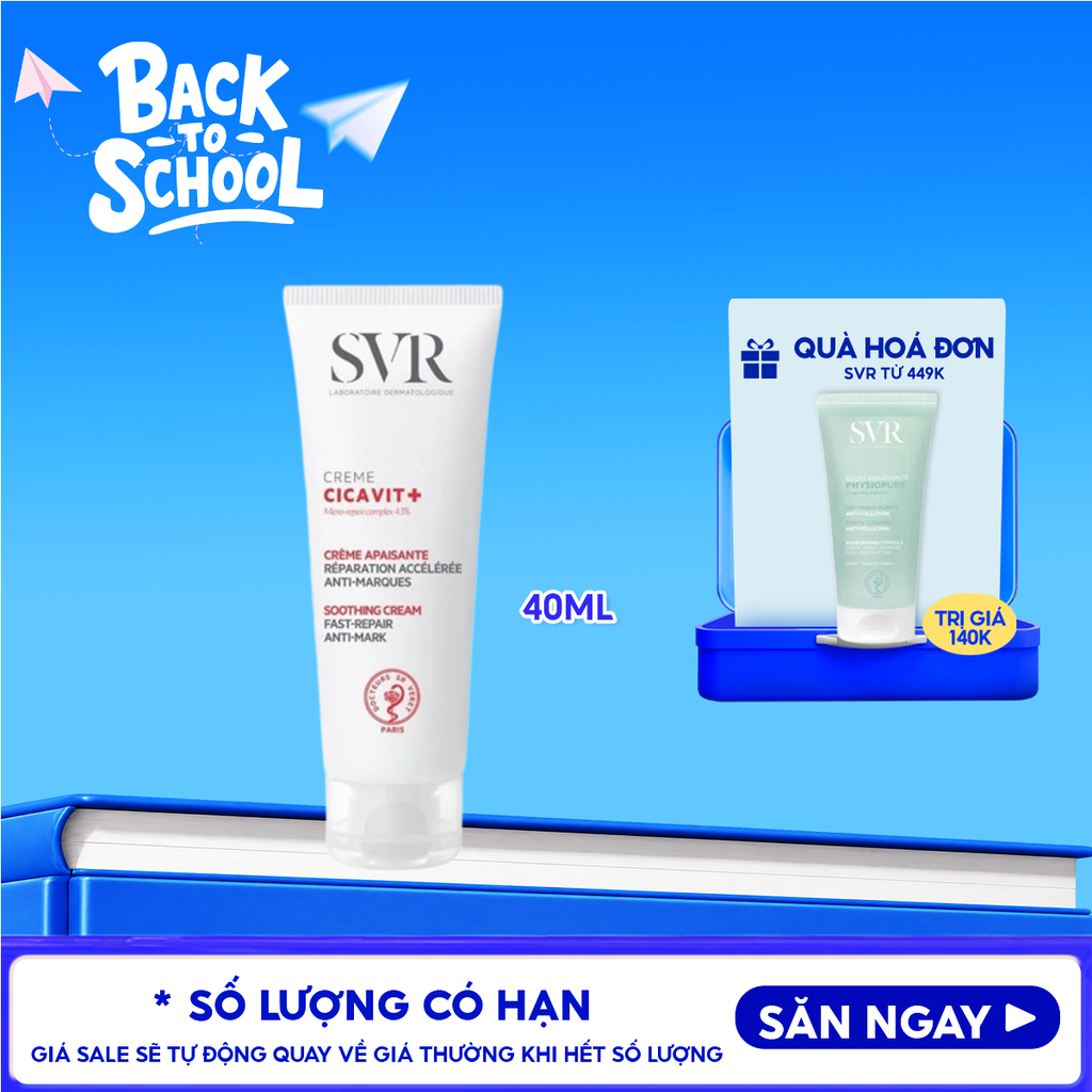 Kem Dưỡng SVR Làm Dịu Da Dành Cho Da Nứt Nẻ, Mẫn Đỏ Cicavit+ Cream 40ml