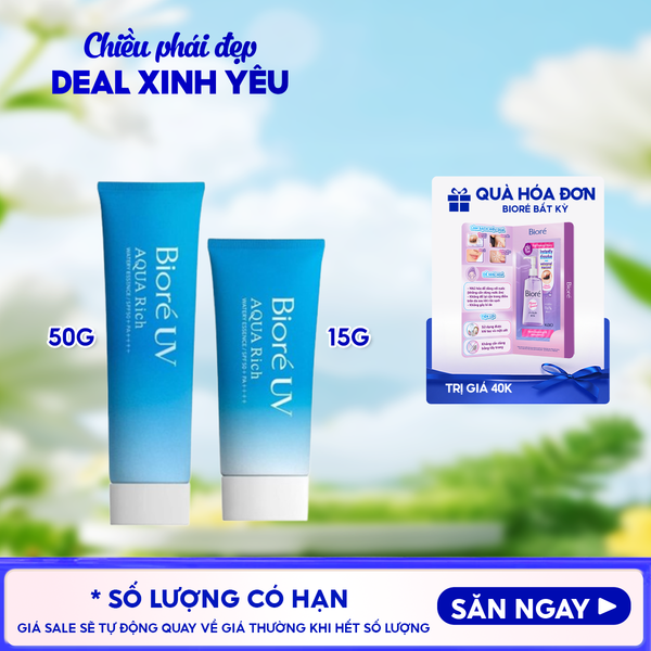  Kem Chống Nắng Bioré Dưỡng Ẩm UV Aqua Rich Watery Essence SPF50+/PA++++ 