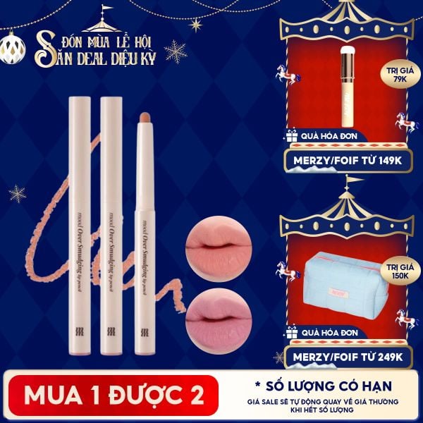  Chì Kẻ Viền Môi Merzy Mịn Lì, Đa Năng Mood Over Smudging Lip Pencil 0.9g 