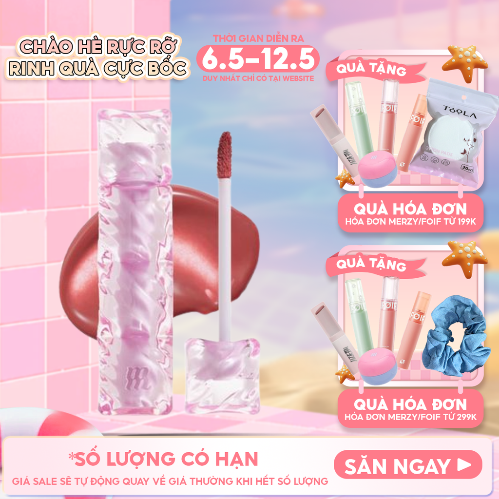 [NEW] Son Tint Merzy Mịn Lì , Bền Màu, Fit Môi Tự Nhiên Water Fit Blur Tint 3.7g