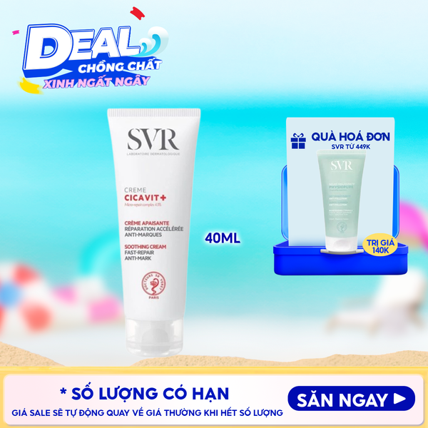  Kem Dưỡng SVR Làm Dịu Da Dành Cho Da Nứt Nẻ, Mẫn Đỏ Cicavit+ Cream 40ml 