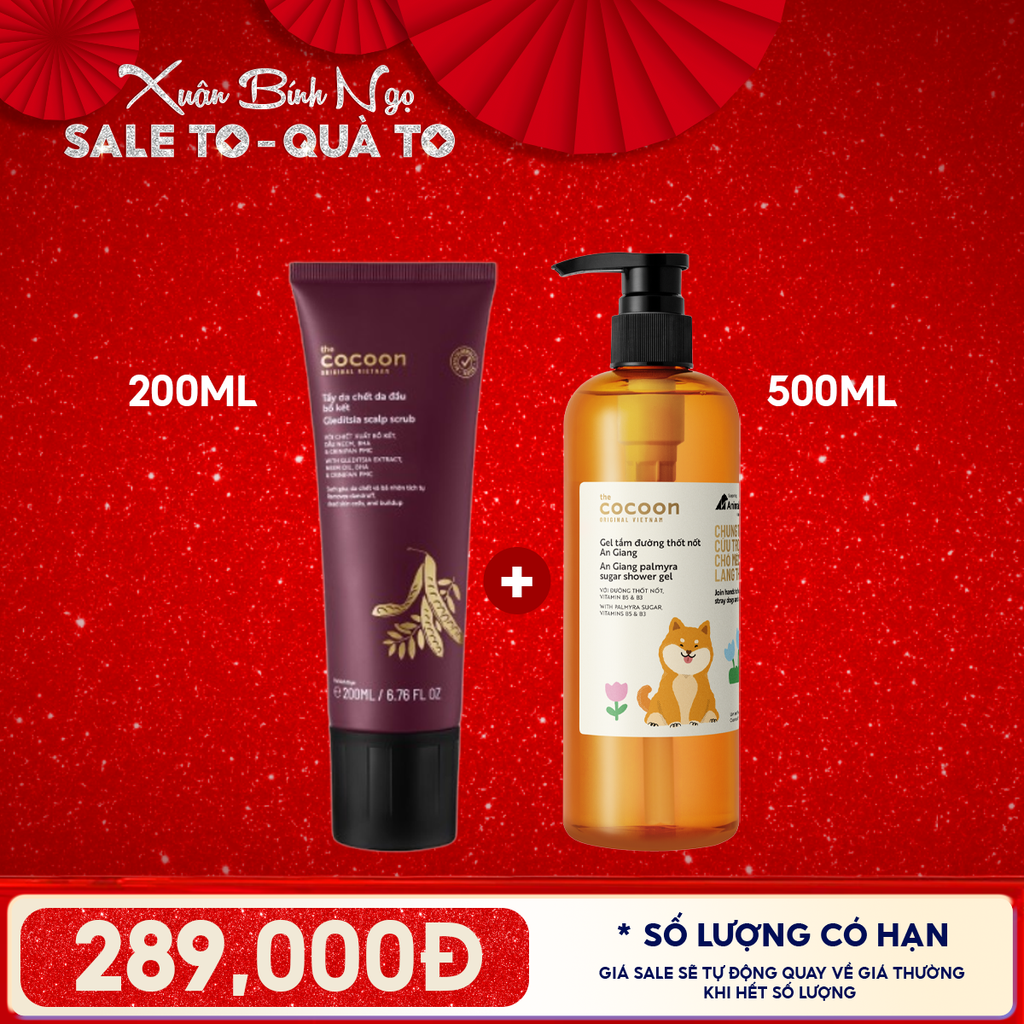 Tẩy Tế Bào Chết Da Đầu Cocoon Bồ Kết Hỗ Trợ Giảm Gàu, Tóc Phồng Gleditsia Scalp Scrub 200ml