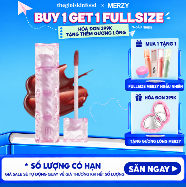  Son Tint Merzy Mịn Lì , Bền Màu, Fit Môi Tự Nhiên Water Fit Blur Tint 3.7g 