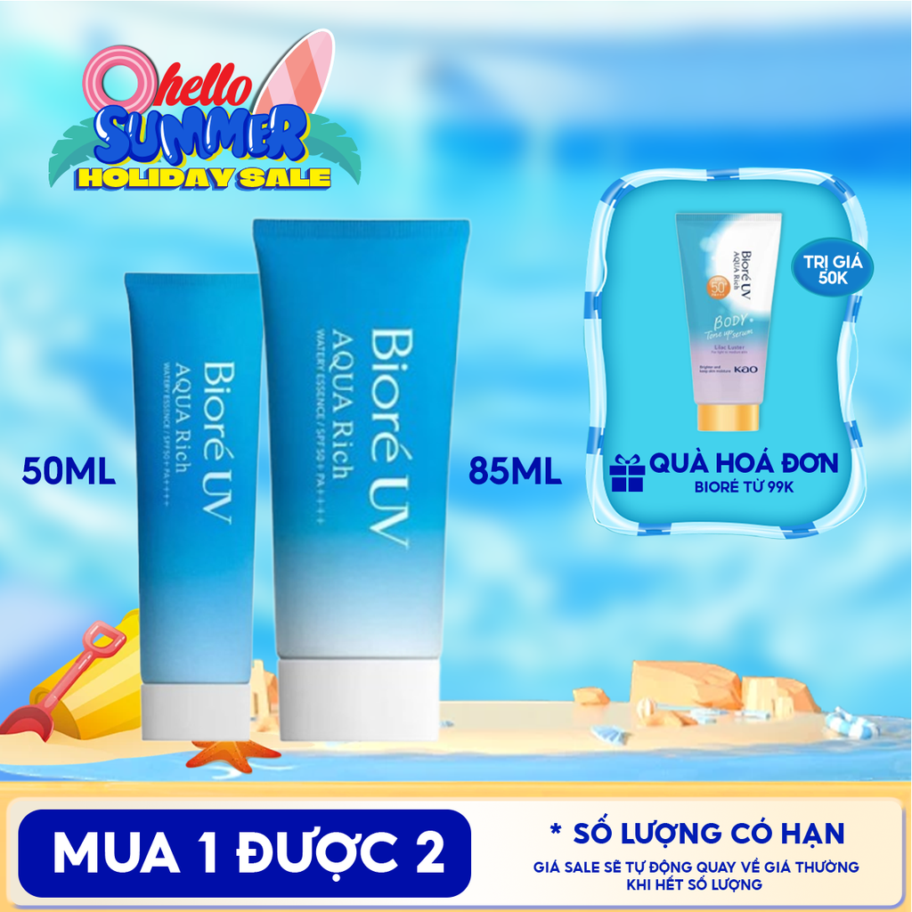Kem Chống Nắng Bioré Dưỡng Ẩm UV Aqua Rich Watery Essence SPF50+/PA++++
