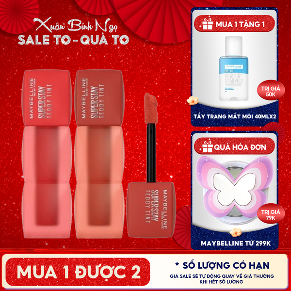  Son Kem Lì Bông Maybelline Bền Màu Superstay Teddy Tint 5ml 