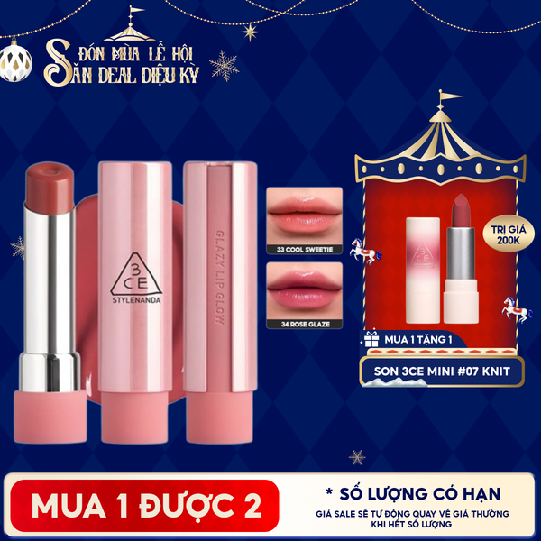  Son Bóng Dưỡng Môi Có Màu 3CE Glazy Lip Glow 5g 