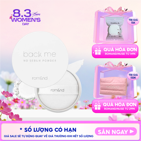 Phấn Phủ Romand Dạng Bột Che Phủ Tốt Giúp Da Mịn Màng Back Me No Sebum Powder 5g