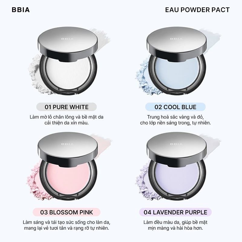 Phấn Phủ Dạng Nén Bbia Hiệu Chỉnh Sắc Da, Làm Mờ Lỗ Chân Lông Eau Powder Pact