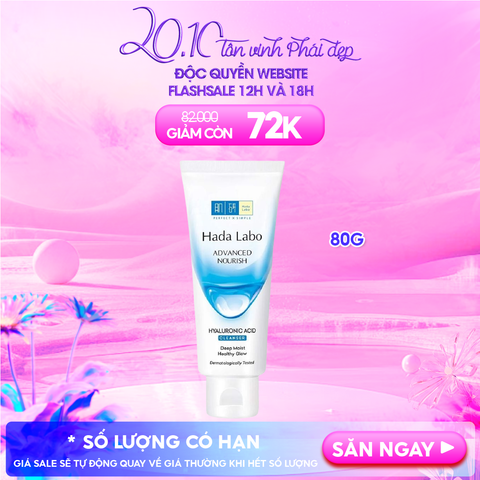 Sữa Rửa Mặt Hada Labo Dưỡng Ẩm Tối Ưu Advanced Nourish Hyaluronic Acid Cleanser 80g